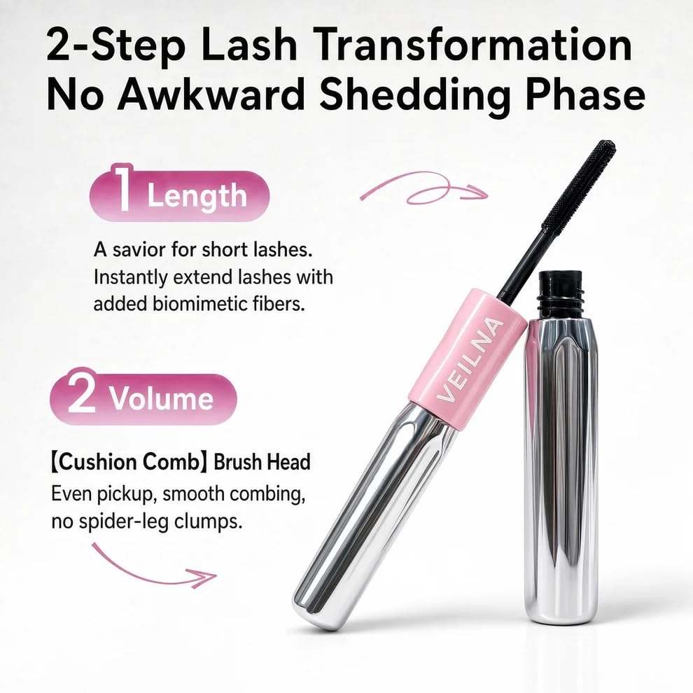 Dual-Ended Eyelash Mascara Waterproof Smudge Resistant Makeup