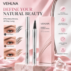 2-Prong Tip Eyebrow Pencil Waterproof Smudge Resistant Dark Brown Two-prong tip design creates natural-looking brow with easy application suitable for beginners daily makeup and travel use