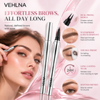 2-Prong Tip Eyebrow Pencil Waterproof Smudge Resistant Dark Brown Two-prong tip design creates natural-looking brow with easy application suitable for beginners daily makeup and travel use