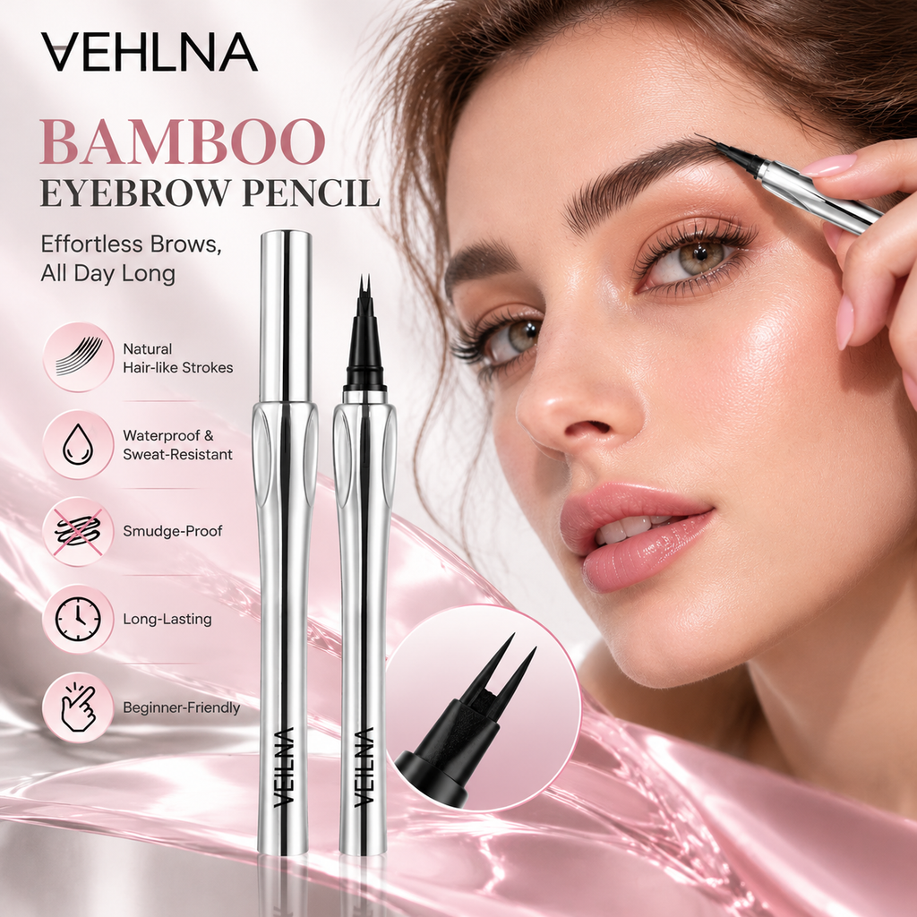 2-Prong Tip Eyebrow Pencil Waterproof Smudge Resistant Dark Brown Two-prong tip design creates natural-looking brow with easy application suitable for beginners daily makeup and travel use
